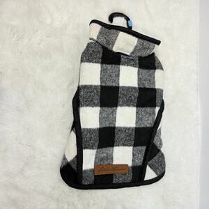 Eddie Bauer Pet‎ Apparel Jacket Black And White Buffalo Plaid Size Small